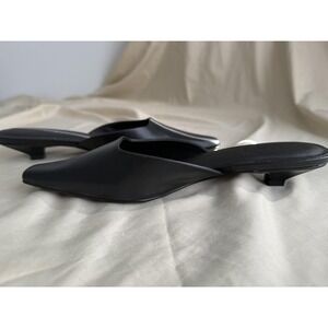 Princess Polly Black Pointed Toe Kitten Heel Mules Womens Size 8 Slip On Shoes